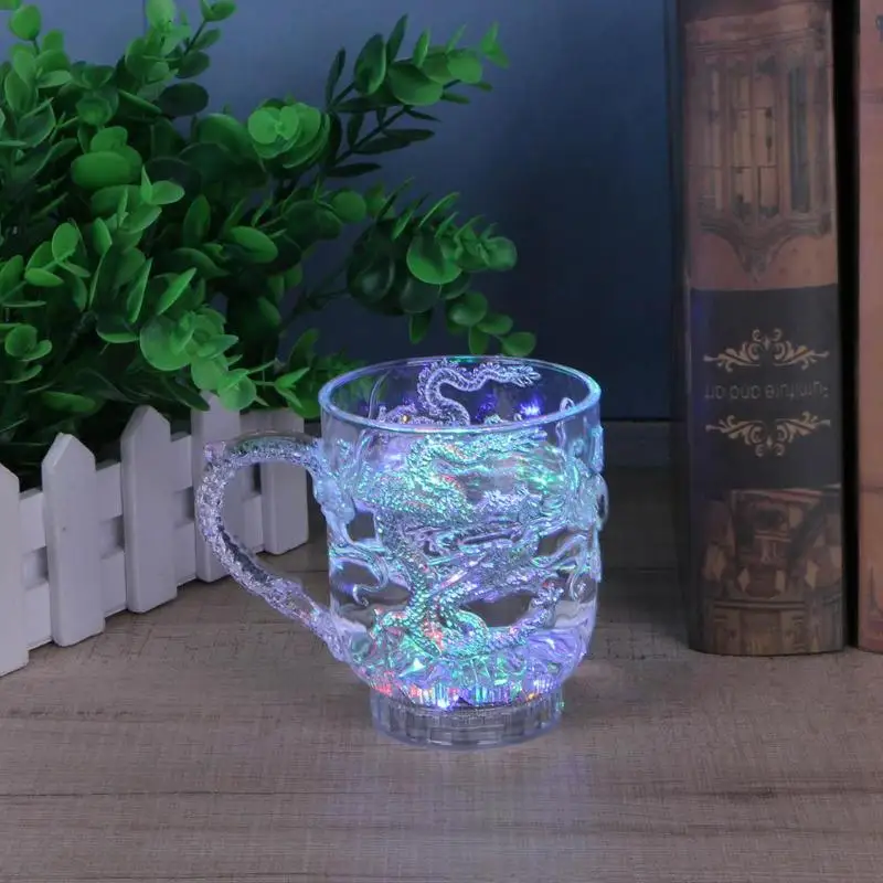 Colorful Luminous Lighting Water Wine Glass Cup Mug Glowing Water Liquid Induction Flash Cup mug for Party Wedding Decoration