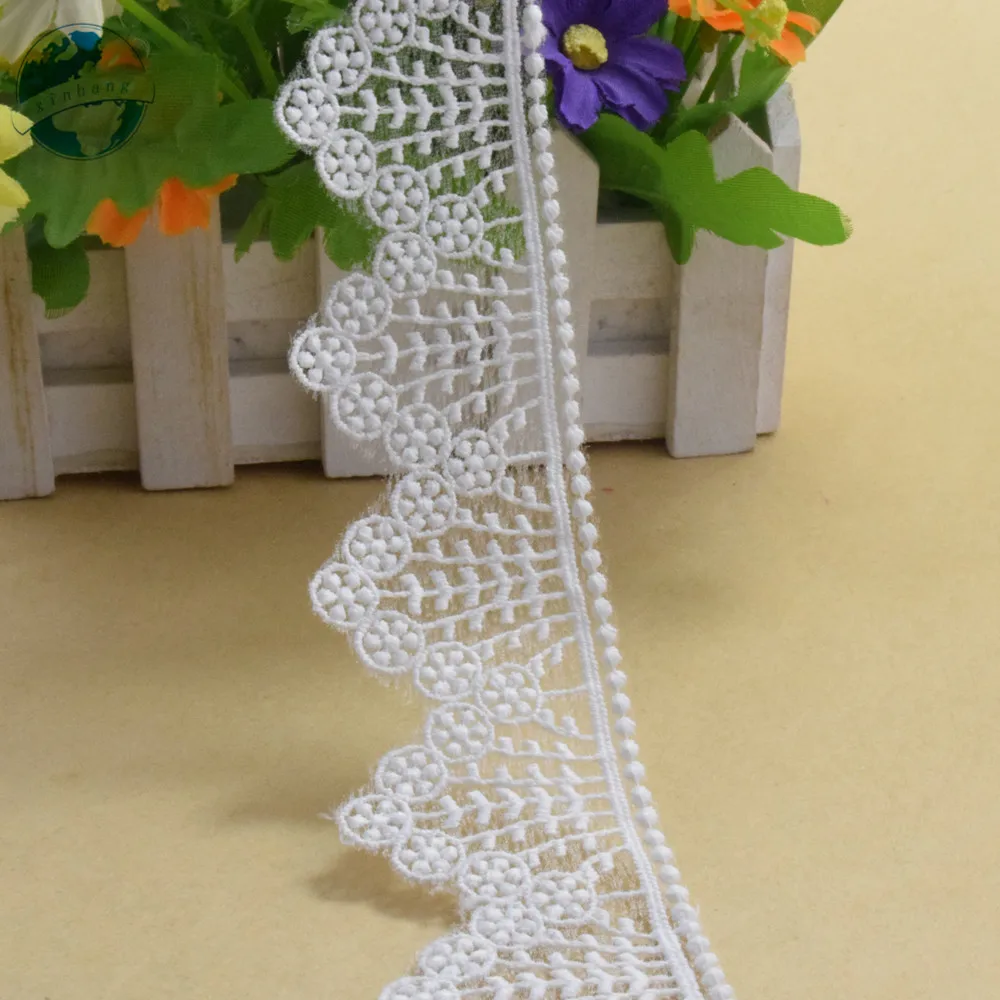 4.5cm Width Cotton Embroidery Lace Edges French Ribbon Lace Fabric Guipure Diy Trims Dress Lace Wedding Sewing Accessories#3028