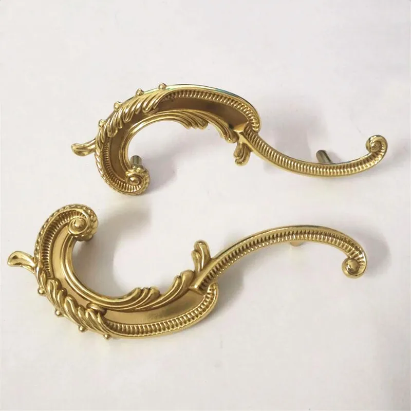 European-style Brass Forged Double Hole Handle Drawer Furniture Handle Knobs Wardrobe Wine Cabinet Bookcase Handle Knobs