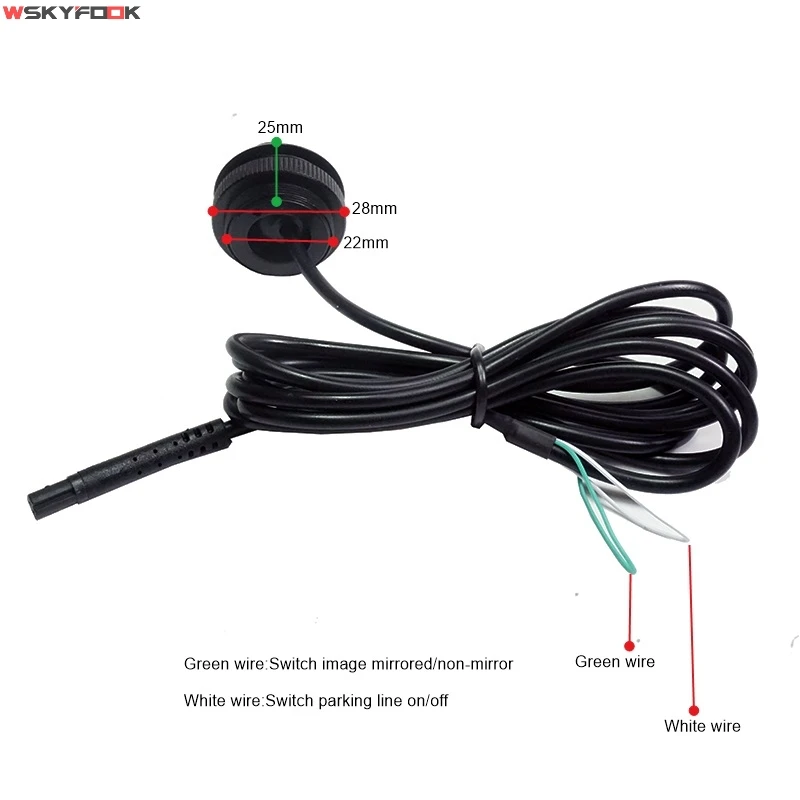 22.5mm Drill Real 170Degree Fisheye Lens Car Reverse Backup Front Side Rear View Camera Vehicle Parking Camera