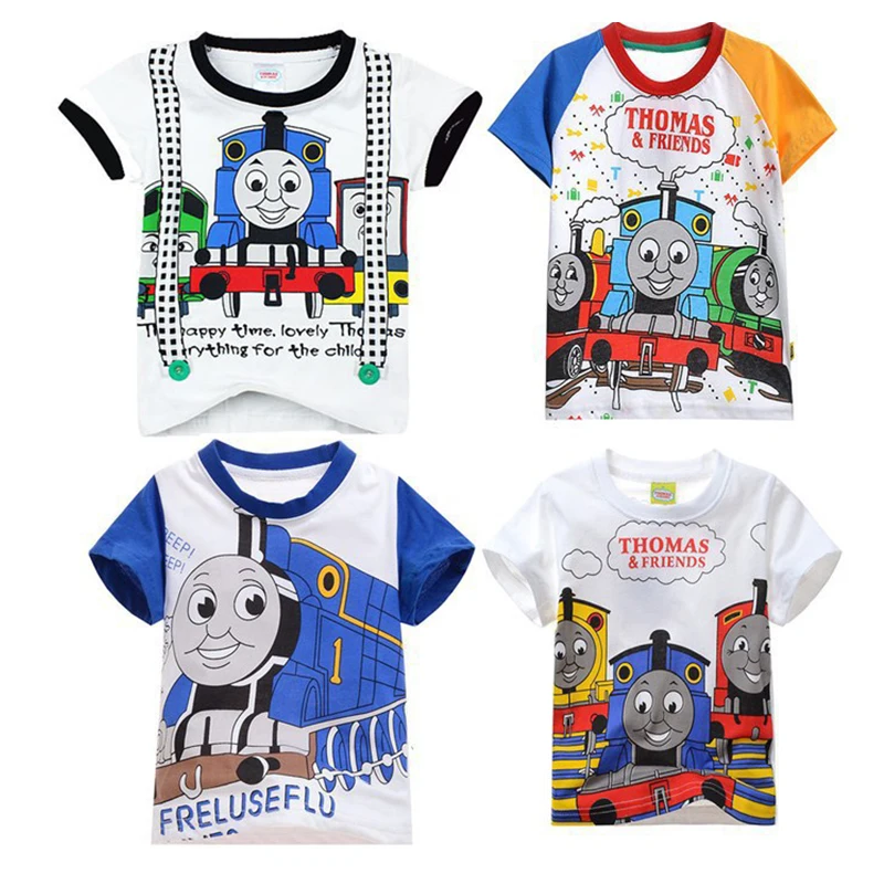 Thomas and Friends children\'s clothing small and medium-sized children\'s cotton fashion short-sleeved T-shirt cartoon clothes