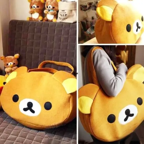 Anime San-X Rilakkuma Big Bag, Peluche relax, Sac à main ours brun, Mignon, Initié