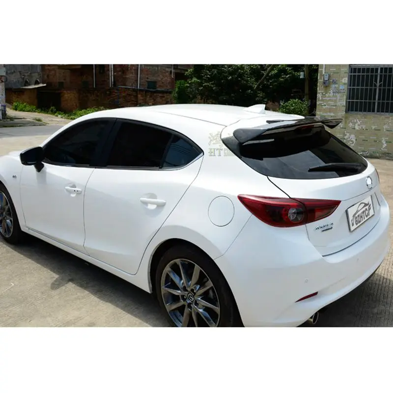 

Real Carbon Fiber sports Car rear Roof double dual Spoiler Wing For Mazda 3 AXELA Hatchback 2014 2015 2016 2017