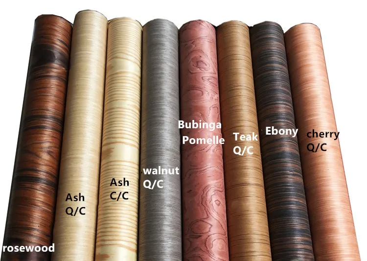 Engineered Wood Veneer E.V. Oak Ash Cherry Maple Zebra Rose Wood Bubinga Ebony Walnut C/C Q/C