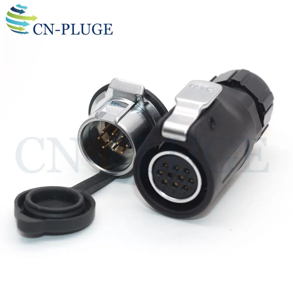 XHP20, 10-Pin Waterproof Connector, Male Socket Female Plug IP67, Solar Equipment, Industrial LED Lights, Outdoor Cable Socket