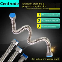 304 stainless steel corrugated pipe high pressure explosion-proof water heater inlet hose basin toilet connection outlet pipe