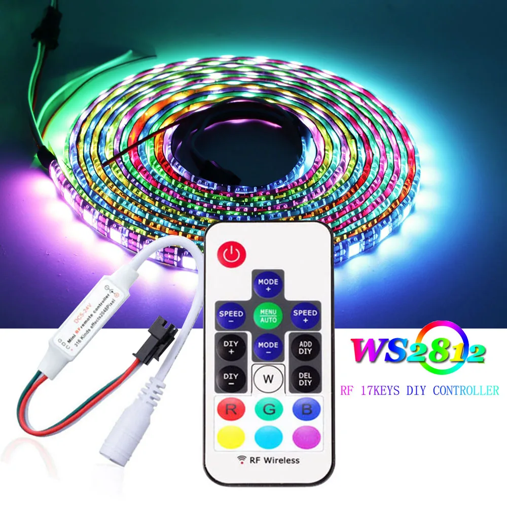 أفضل شريط LED قابل للعنونة: تقييم شامل لشريط WS2812B بـ 60 و 74 بيكسل مع وحدة تحكم لاسلكية
