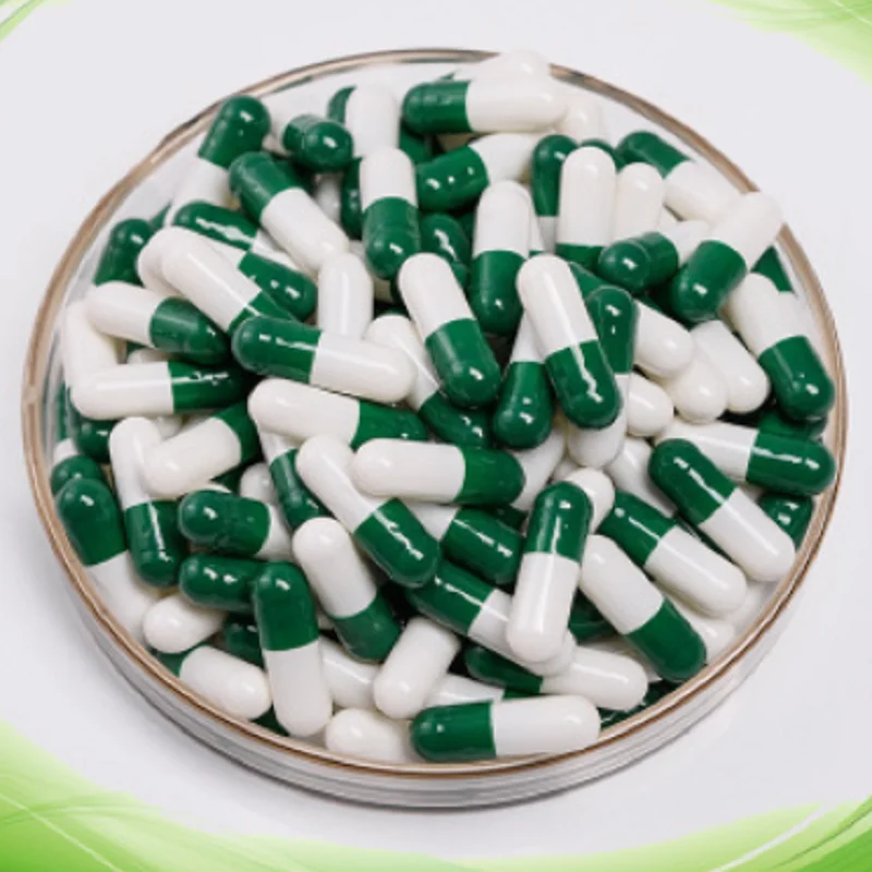 

size 0 #10000 PS! Green+white gelatin empty capsules separated,capsule,gelatine capsule,hard capsule Tattoo accessories