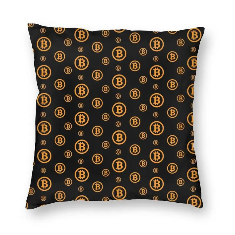 

Bitcoin Logo Pattern Cushion Cover BTC Cryptocurrency Blockchain Floor Pillow Case for Living Room Pillowcase Home Decorative