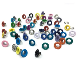 100 Sets 5 mm Hole Metal Eyelets 17 Colors Buttonholes Buckle  For Leather Craft Shoes Belt Cap Bag Tags Clothes Rivets