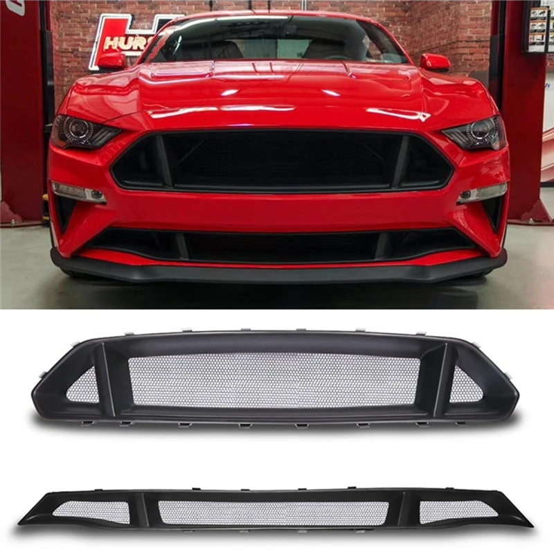 

FRP/Carbon Fiber Car Front Bumper Honey Mesh Grille Honeycomb Grills For Ford Mustang 2018-2019 Car Styling