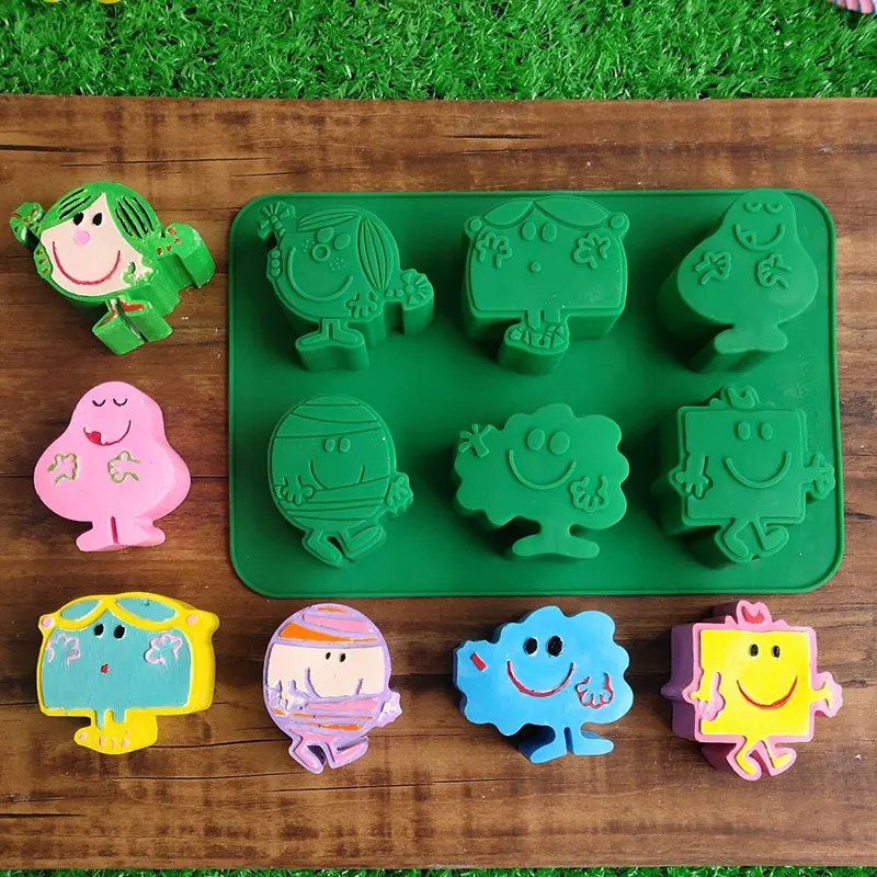 6 Cavity Cartoon Animal SoapSilicone Mold  Chocolate Cake Decoration Mold DIY Fondant Biscuit Creative Baking Accessories