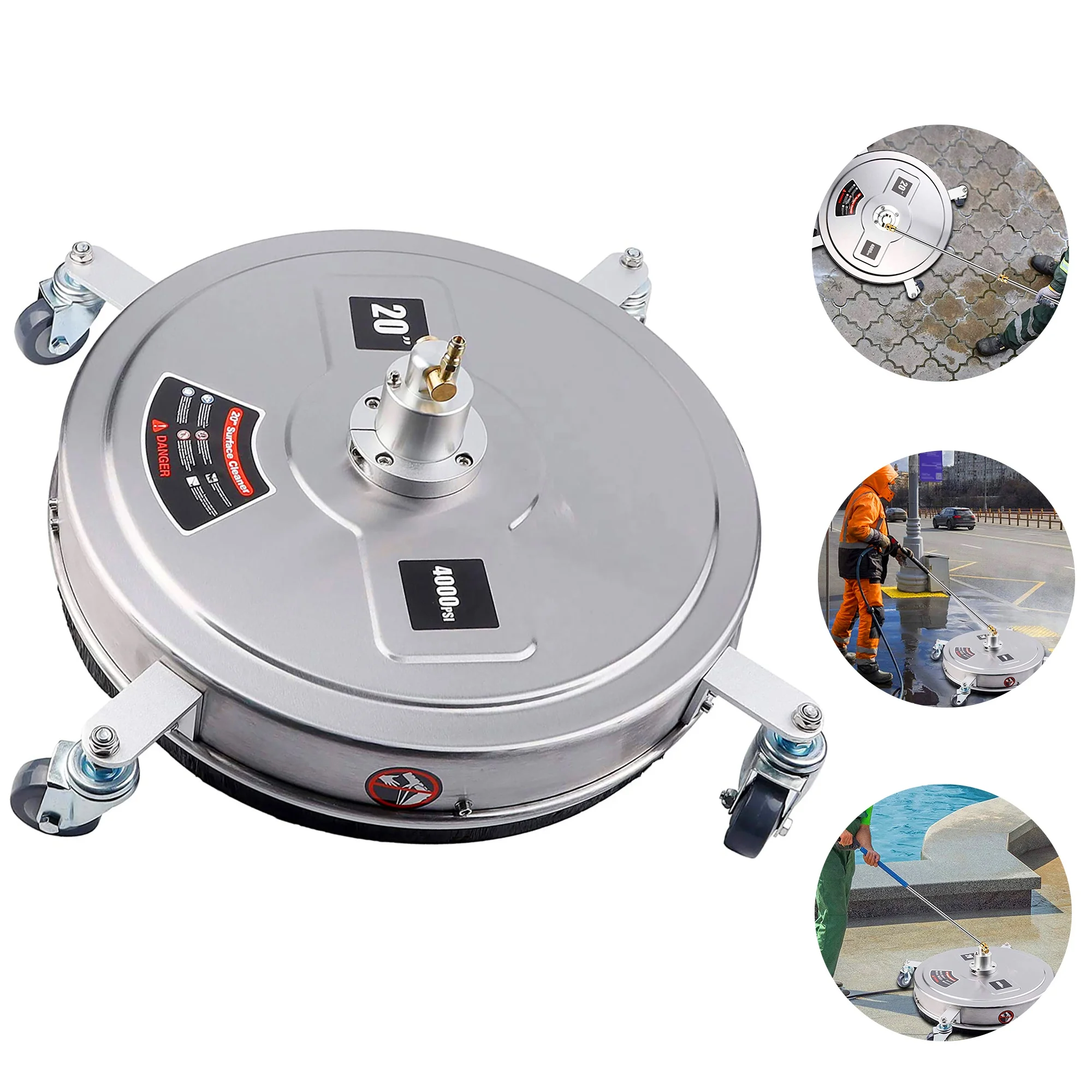 20 بوصة المحمولة المياه منظف الضغط العالي منظف الأسطح للشرفات الممرات الطوابق الأرصفة غسالة الضغط 4000PSI