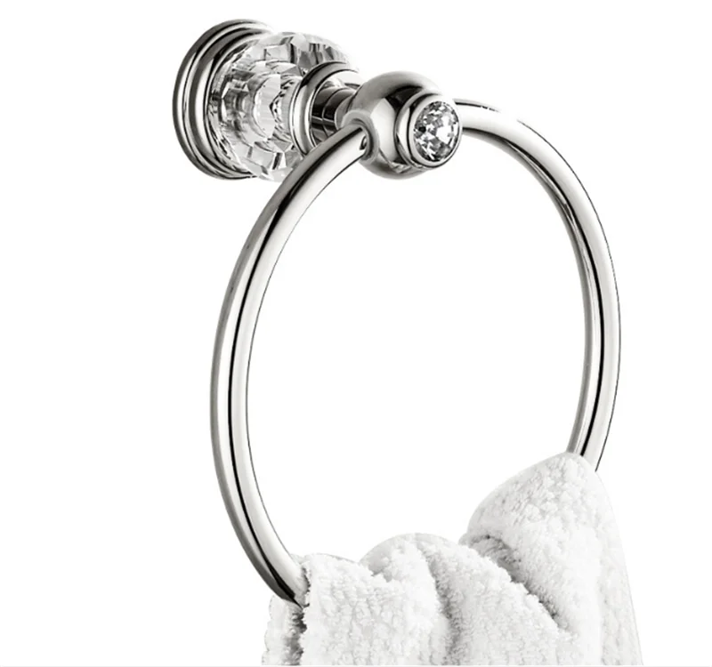 Bathroom Fitting Towel Rack Brass Towel Ring Gold Color Polished Bath Accessories