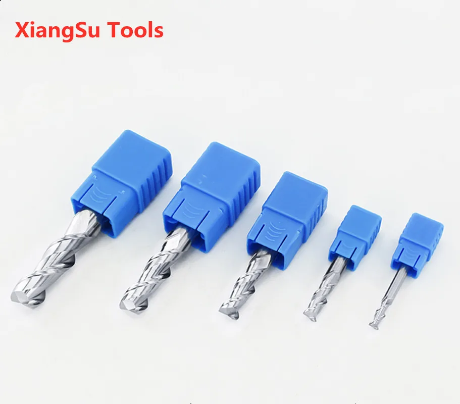 D5-D6-D8mm 2 المزامير CNC الطحن القاطع Hrc55 Endmill كربيد Cnc ماتشينج الطحن للألومنيوم استخدام