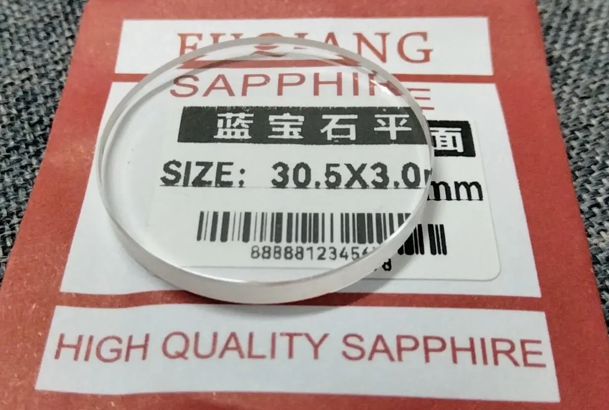 3.0mm Thick Flat Sapphire Watch Glass 30.5mm Diameter W3986