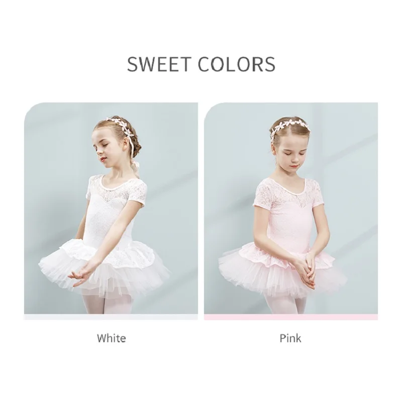 Short  Sleeve Dance Dress for Girls, Performance Dress ,Ballet Dancewear,Toddler Ballet Dress, Kids Tutu Dress,Kids Dance Skirts