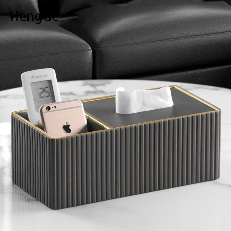 

Light Luxury Leather Tissue Box Creativity Paper Boxs Cosmetic Multifunction Storage Napkins Holder Desktop Home Decoration