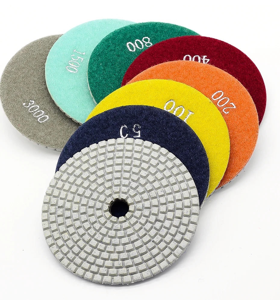 3000# 4 inch (100mm) with 2.5mm  flexible diamond  polishing pads  diamond hand polishing pads