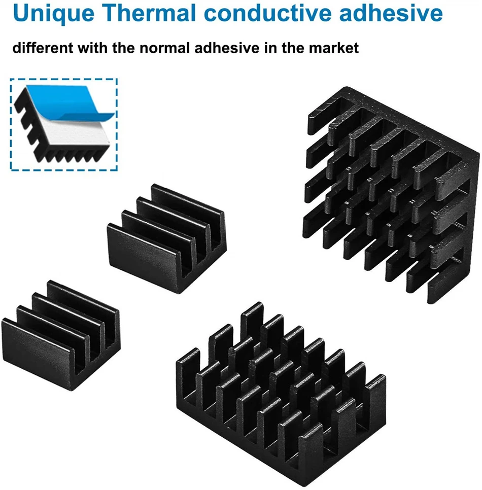 Raspberry pi 4  ABS Injection Molded Case Black Heatsink Cooling Fan Aluminum Heat Sink for Raspberry pi 4