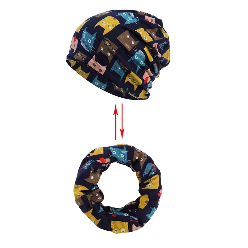 Autumn Winter Baby Hat Scarf For Boys Girls Beanies Plus Velvet Cartoon Cat Kids Hip Hop Hats Mask Children Bonnet Babies Caps