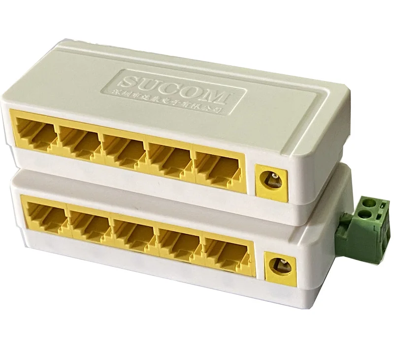 12V Wide Voltage Power Supply 5-port 8-port 100M Switch Security Monitoring Dormitory Office USB5V Network Splitter X5