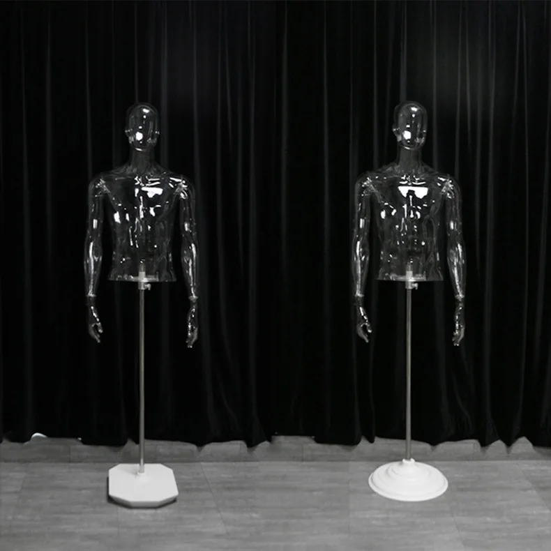 High Quality Clear Mannequin Torso Transparent Upper Body Model On Sale