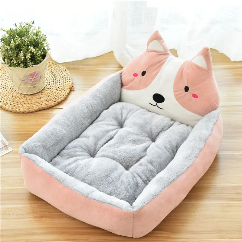 Cute Animal Shape Dog Beds for Large Medium Small Dogs Winter Warm Bed for Dogs Accessories House Kennel Plush Sofa Anti-stress