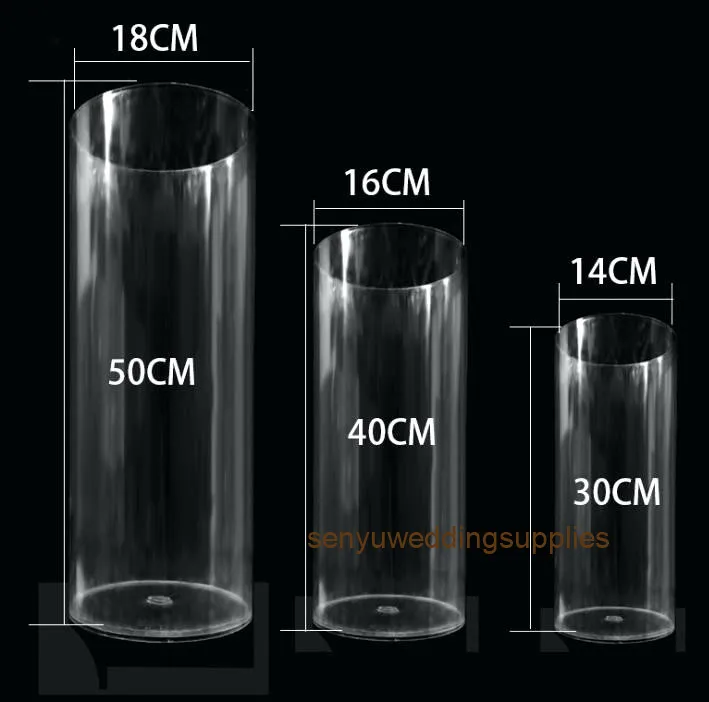 3pcs/5pcs/set )clear acrylic plinth stand wedding & party acrylic cylinder for wedding table centerpieces senyu1313
