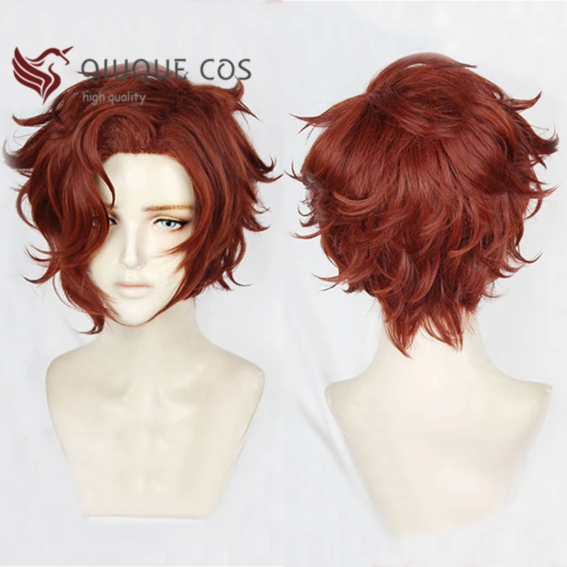 The Arcana Julian Devorak Short Brown Red Hair Cosplay Costume Wigs + Free Wig Cap