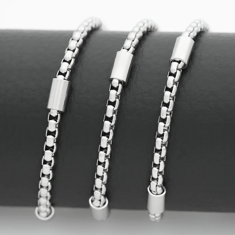316L Stainless Steel New BOX Chain Necklace for Men Women Viking Jwelry Vintage Aestethic Cable Cuban Chunky Trendy Punk 3mm