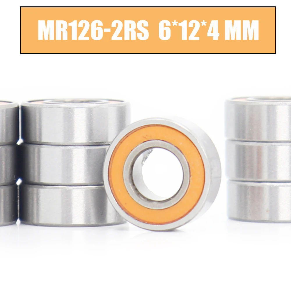 

MR126RS Bearing 10PCS 6x12x4 mm ABEC-3 Hobby Electric RC Car Truck MR126 RS 2RS Ball Bearings MR126-2RS Orange Sealed