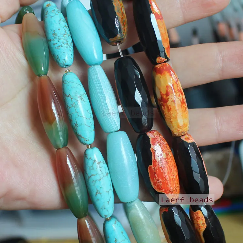 

Natural 10X30mm Agate Oval loose beads , For DIYJewelry making! Mixed wholesale for all items !