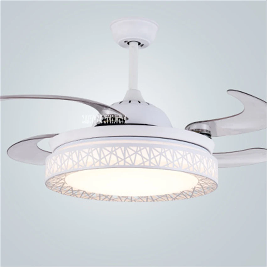 

9024 36inch Chinese Retro Electric Pendant Fan With Led Modern Simple Bird's Nest LED Invisible Ceiling Fan Light 110/220V