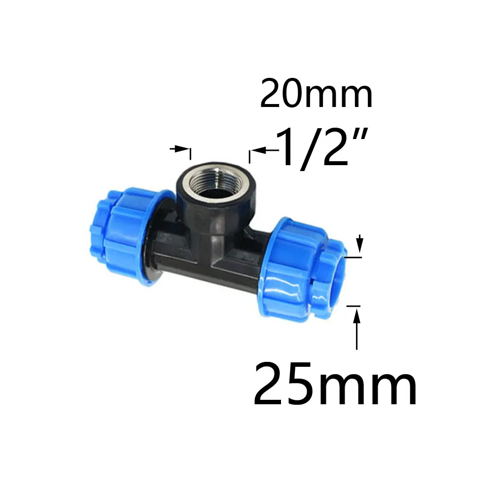 20/25/32/40/50mm rura PE szybkie złącze z gwint żeński 1/2 3/4 1 1.2 1.5 \