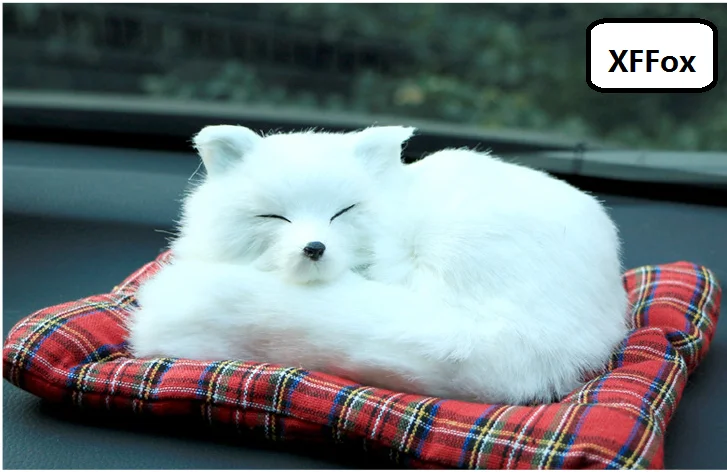 

cute real life white fox model plastic&furs simulation sleeping fox doll gift about 23x20cm xf2322