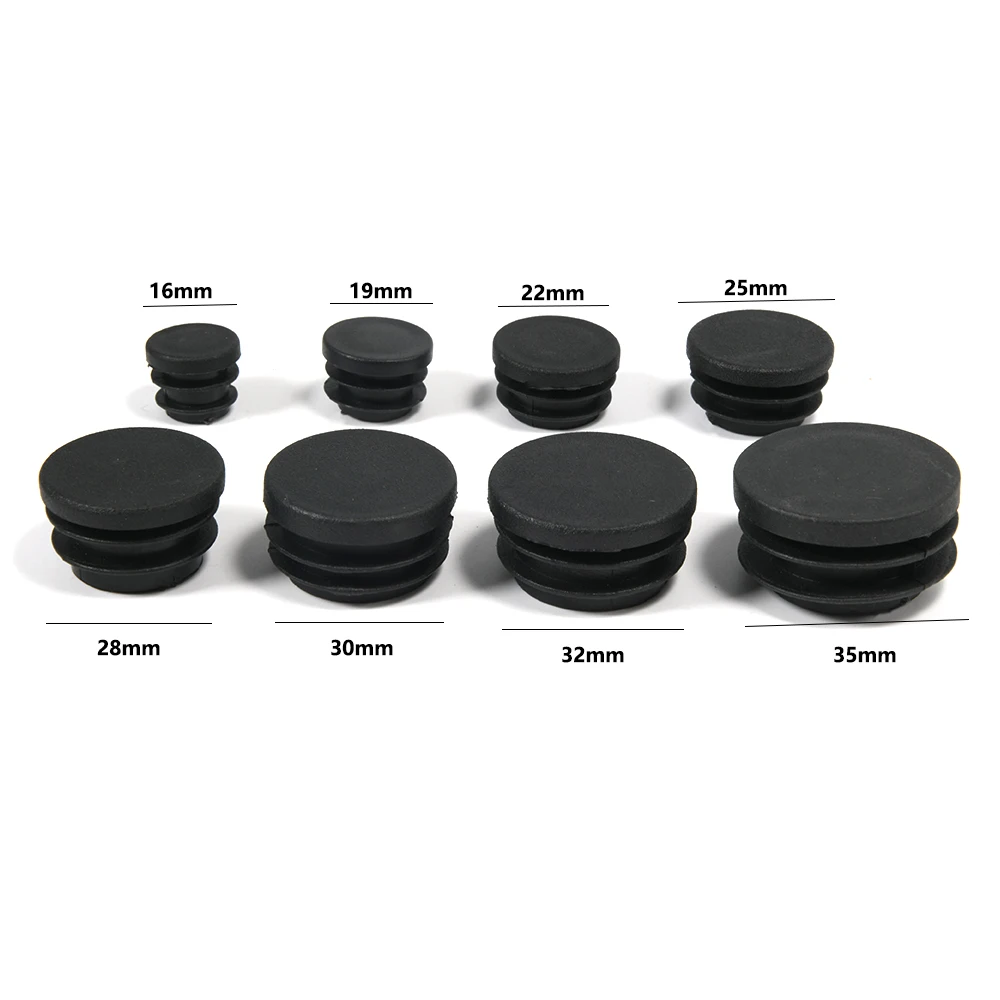 10Pcs Black Plastic Furniture Leg Plug Blanking End Cap Bung for Round Pipe Tube Hot-selling Desk Chair