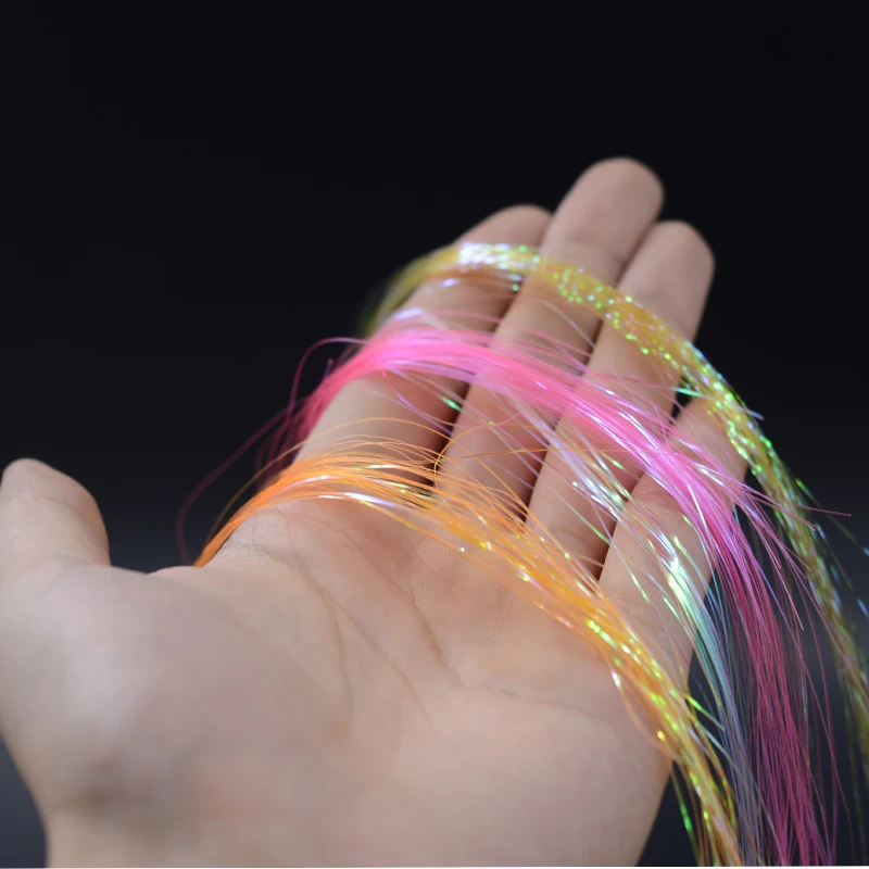7colors Fly Tying Prism Tinsel Fiber Nymph Midges Synthetic Materials Shining Sparkle Lifelike Filament For Tying Flies Lures
