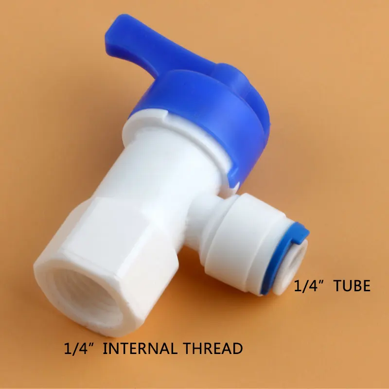 1/4 "ท่อOD 1/4" ด้ายหญิง12.5มม.ข้อศอกQuick Connectความดันถังพลาสติกวาล์วROน้ำReveser Osmosis Fitting