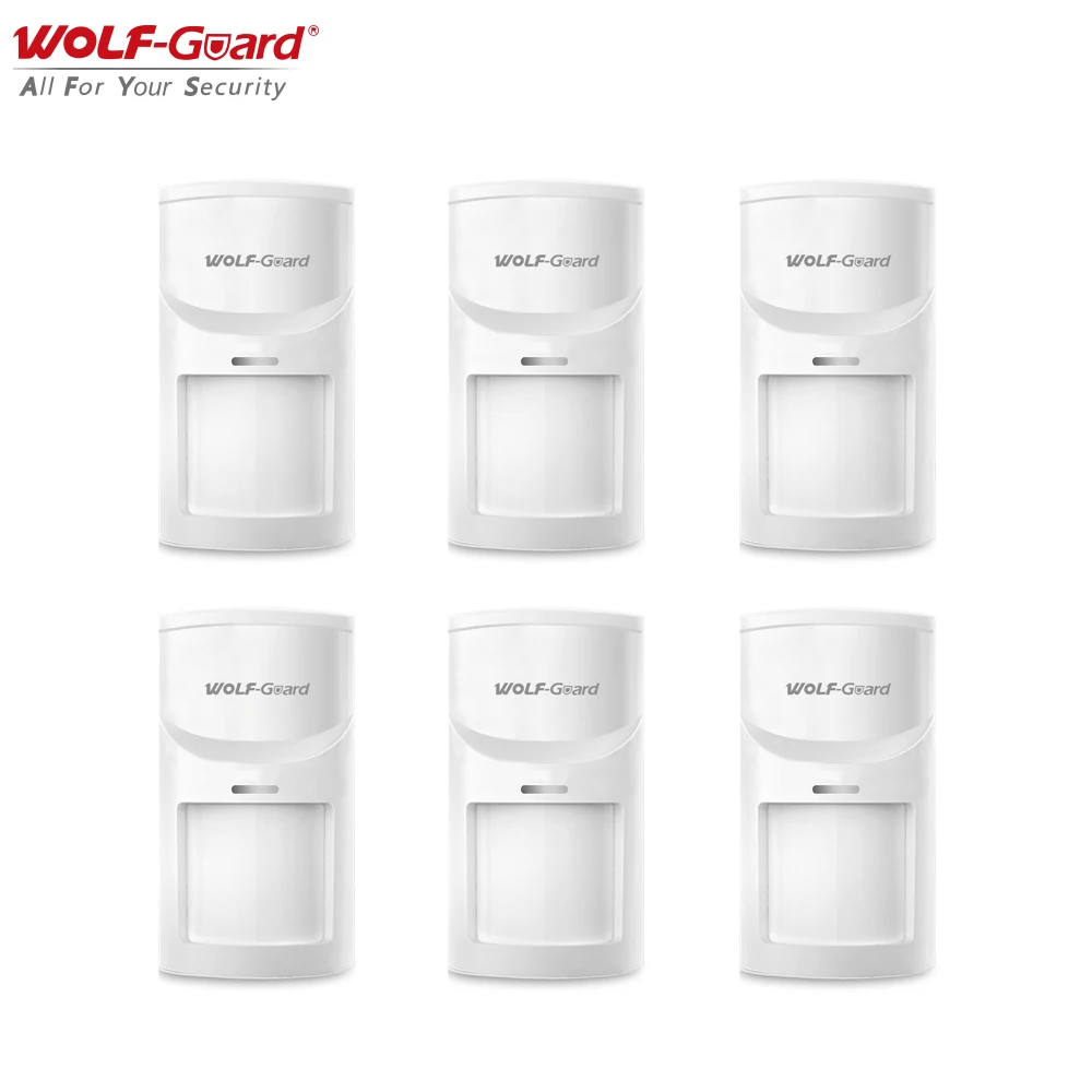 

6Pcs Wolf-Guard Wireless Pet-immune PIR Sensor Motion Detector Smart Accessories for Home Security Alarm Burglar System 433MHz