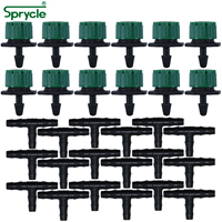 SPRYCLE Garden Drip Irrigation Kit 50PCS Adjustable Drippers for 4/7mm Hose Automatic Watering Sprinkler w/ 50PCS Tee Connector