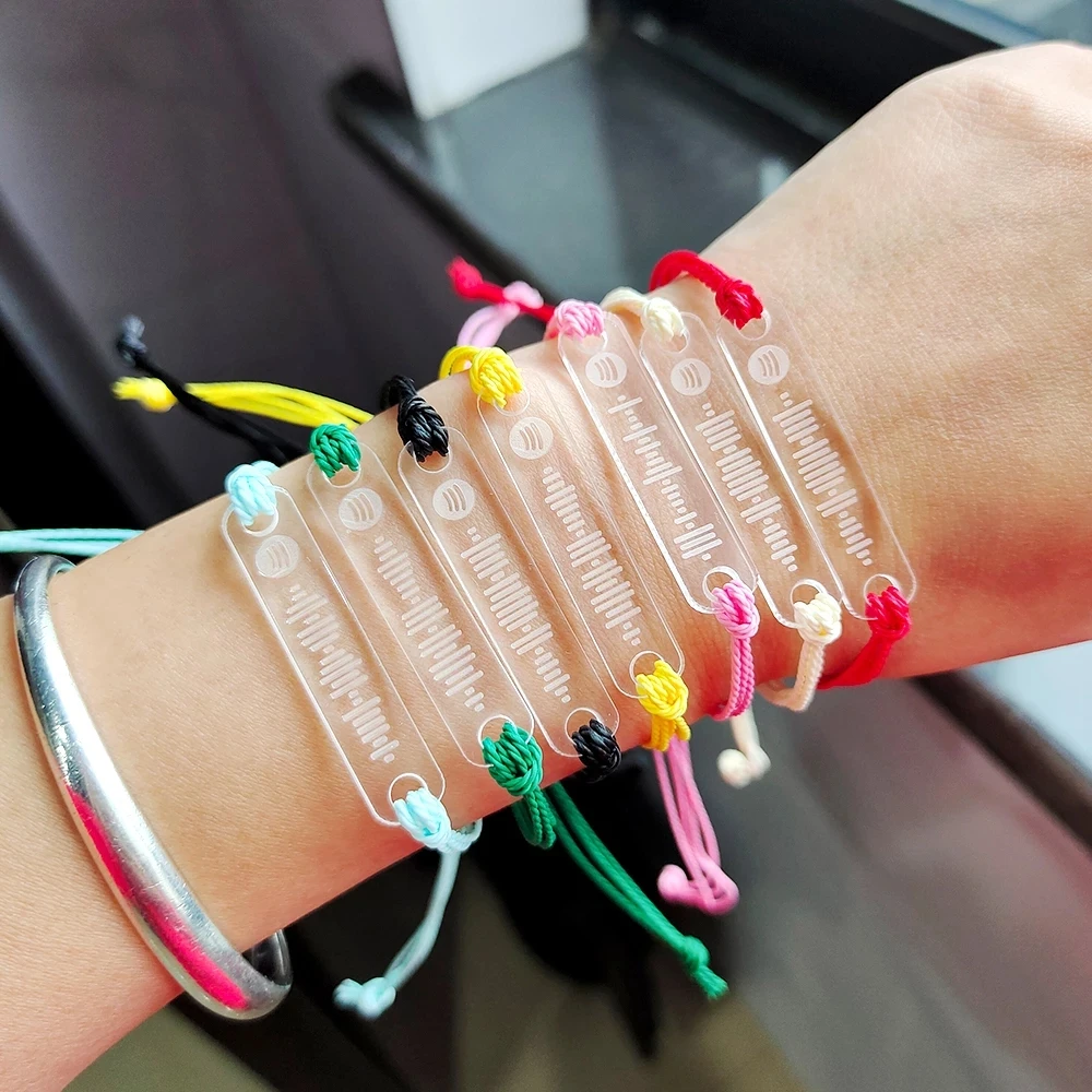 DUOYING Music Code Custom Bracelet, For WomenAnd Men Cute Gifts Hand-Made Rope Bracelets Personalized Song Code Bracelet Jewelry