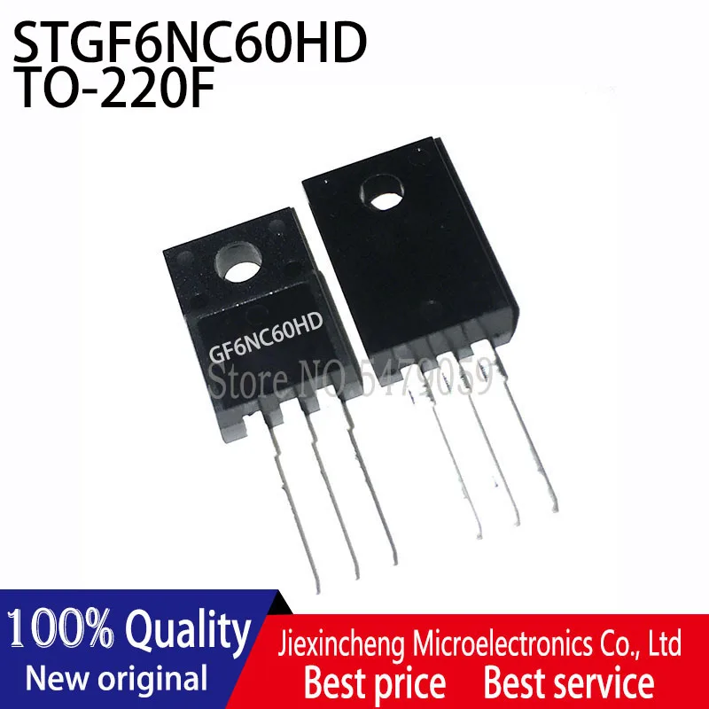 10PCS  STGF6NC60HD GF6NC60HD STGF6NC60 IGBT 600V TO-220F New original