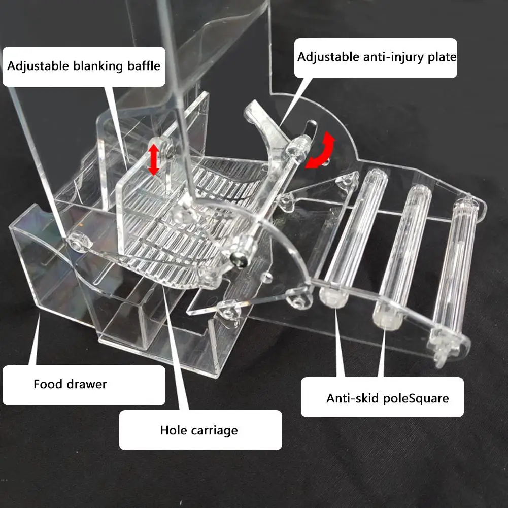 1pc Bird Feeder Bird Poultry Feeder Automatic Acrylic Food Container Parrot Splash Proof Bird Feeding Device Cage Accessories