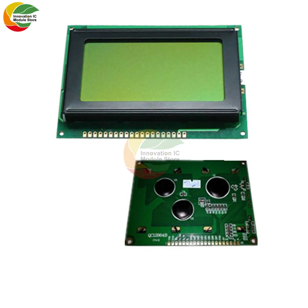 Ziqqucu 128x64 Dots Graphic 12864 LCD Display Module with Backlight ST7920 IIC I2C SPI for Arduino Raspberry Pi STM32 3D Printer