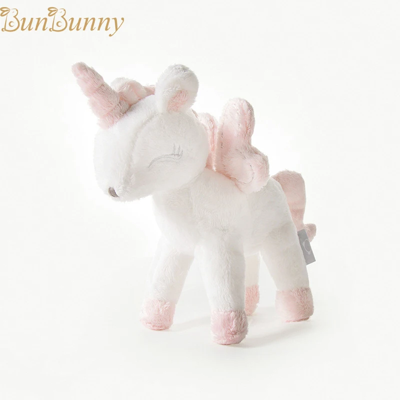 Standing Fluffy Unicorn Plush Stuffed Animal Toys with Wings Premium Baby Shower Gift Handmade Pink Horse Unicorn Soft Dolls