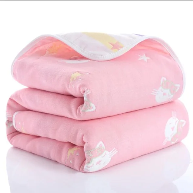 Lazychild Summer Baby Thin Quilt Newborn Comforter Baby Six-layer Gauze Bath Towel For Children Baby Blankets