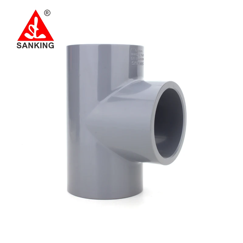 Free shipping Sanking 20mm-75mm CPVC Tee DIN CPVC Tee Sch80 CPVC Equal Tee For Pipe Connector Accessories