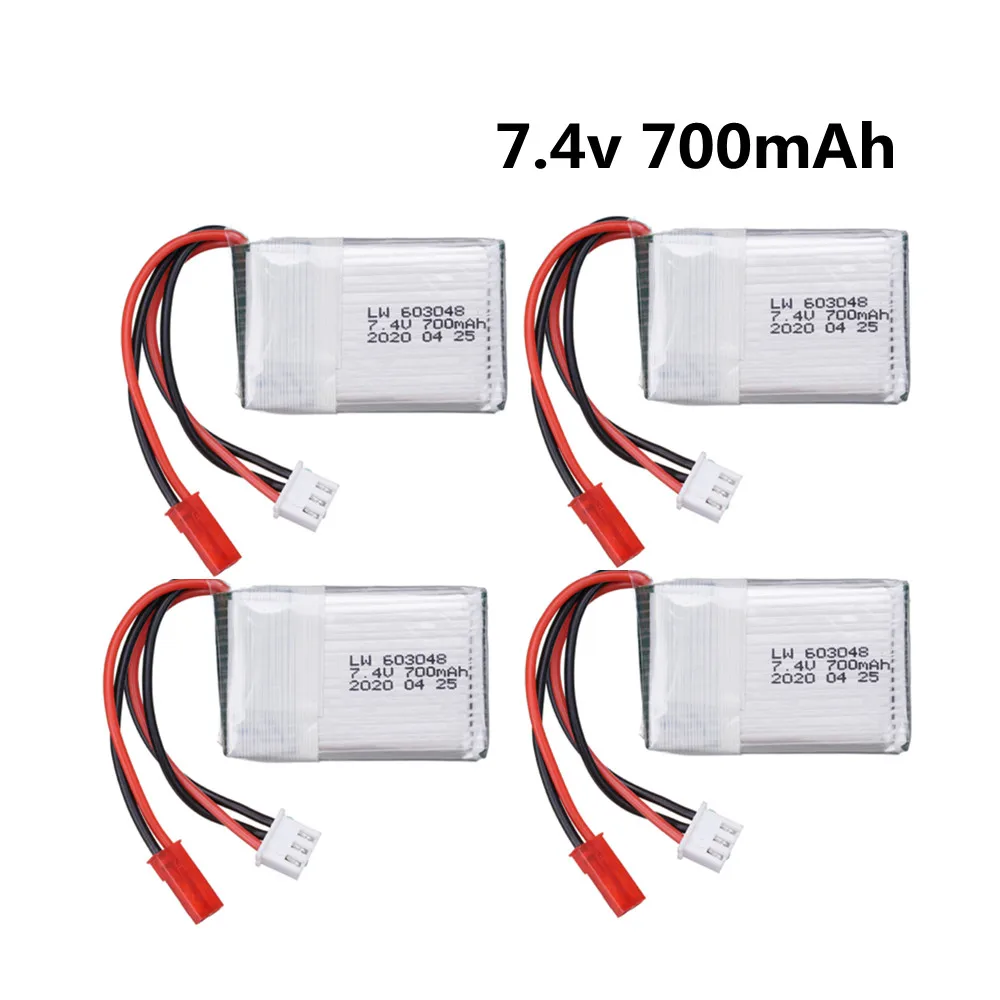 7.4V 700mAh 25c Lipo Battery For MJXRC X600 F46 X601H JXD391V aircraft 7.4V 2S 603048 battery JST plug 1pcs to 5pcs