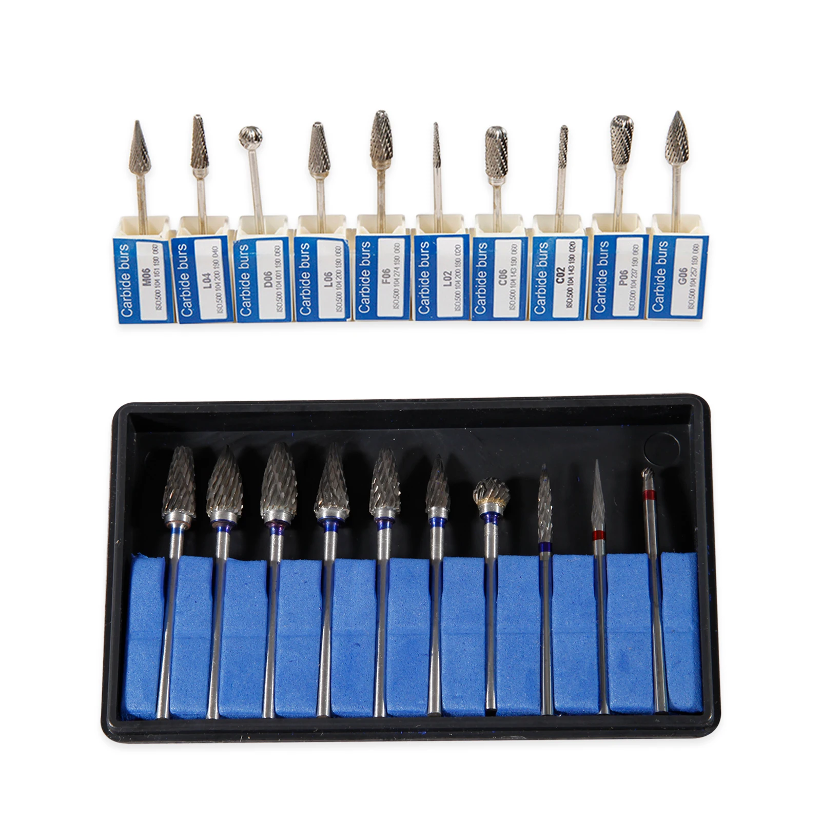 10x Dental Tungsten Carbide Steel Material Drills/Burs Cutters Tips Polishing Multifunctional Grinding Drills for 2.35mm